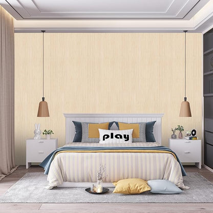 Beige Grasscloth Peel and Stick Wallpaper Texture Contact Paper A Set of 15.7" X 1200" Self-Adhesive Linen Removable Wallpaper Cabinets Counter Top Liners