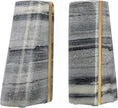 Main + Mesa Modern Marble Bookends with Brass Detail, Set of 2, Grey