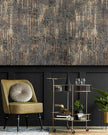 Black Gold Textured Wallpaper Distressed Industrial Metallic Peel and Stick Wallpaper 17.7in x 19.68ft Self Adhesive Contact Paper