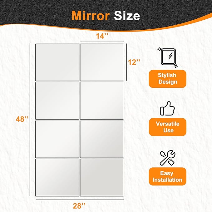 Delma Frameless Mirror Tiles 14
