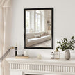 Axeman 30x40 Rectangular Wall Mirror, Decorative Bathroom Mirror, Traditional Vintage Wall Mounted Mirror with Beaded Frame for Accent Living Room Vanity Bedroom Entryway, Black