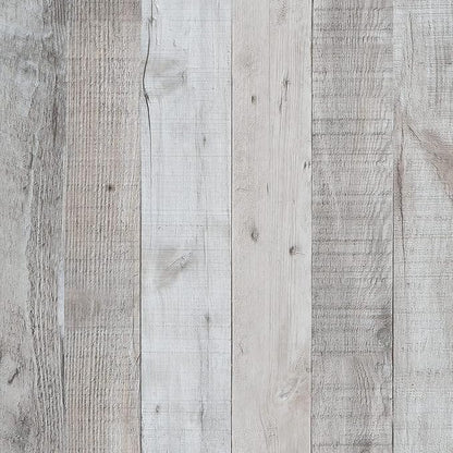 Wenmer Grey Wood Shiplap Peel and Stick Wallpaper - 17.71" x 236" Self-Adhesive Wood Plank Wallpaper for Cabinets, Kitchen Shelves, Drawers, Doors