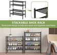 4 Tier Bamboo Shoe Rack for Closet Free Standing Wood Shoe Shelf for Entryway Small Space Stackable 27