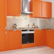 VEELIKE Thick Orange Wallpaper Peel and Stick Mandarin Orange Contact Paper for Countertops Cabinets Accent Walls 24''x118'' Self Adhesive Removable Solid Color Vinyl Wallpaper for Bedroom Living Room