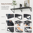 Axeman Deep Floating Shelves | 24 Inch Black Wall Shelves Set of 2 | 10 Inch Deep Wood Floating Shelves for Wall | 24