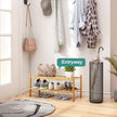 2-Tier Bamboo Shoe Rack for Entryway, Bamboo Wood Shoe Organizer for Hallway Closet, Free Standing Shoe Racks for Indoor Outdoor