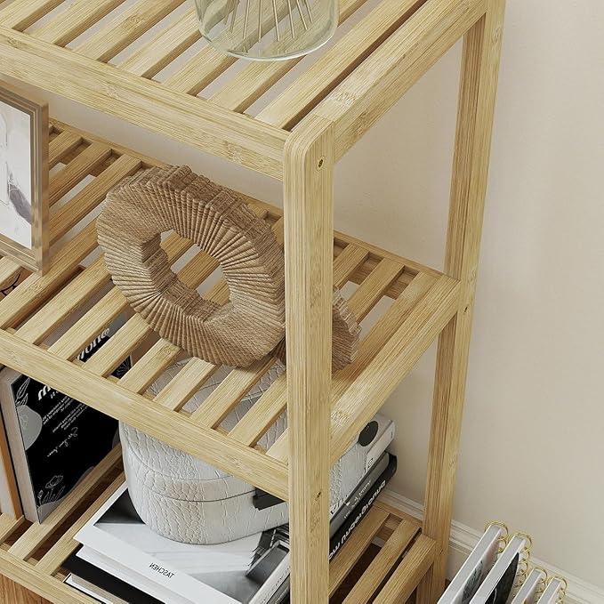 Bamboo Shelf Bathroom 3-Tier Storage Shelves Stand Rack Multifunctional Shelving for Bedroom Kitchen Living Room