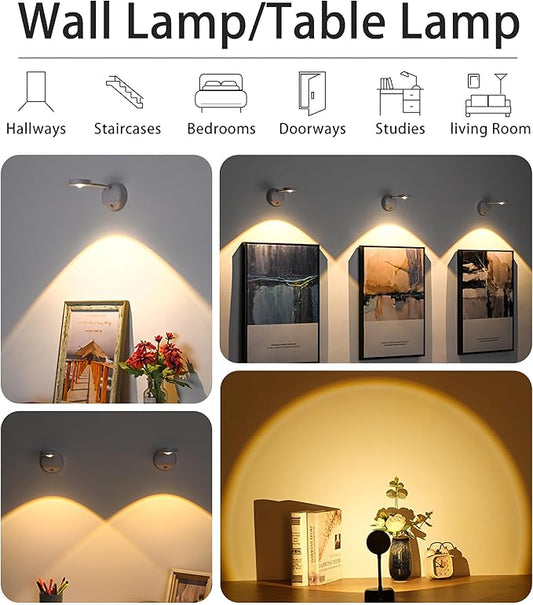 2200mAh Cat's Eye Bulb Motion Sensor Picture Light, Spotlight Painting Light, LED Wall Sconce, Night Light Lamp, Rechargeable 3 Color & Dimmable Magnetic 360° Rotation with Remote (White, 1 Pcs)