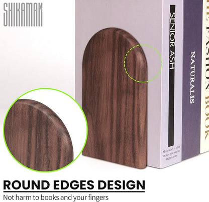 Book Ends,8 Pack Large Bookends Wood Book Ends Universal Economy Bookend (8, Large)