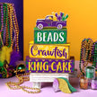 Marsui 4 Pcs Mardi Gras Decorations Mardi Gras Centerpieces Table Decorations Farmhouse Wooden Tabletop Blocks Sign for Home Party Rustic Tiered Tray Shelf Office Carnival Decor