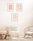 HesenDot Unframed Pink Wall Art Set of 3,12x16in Matisse Canvas Prints,Abstract Botanical Wall Decor Posters,Minimalist Modern Home Decoration for Living Room Bedroom Office
