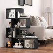 Giantex 5-Tier S-Shaped Bookshelf, Geometric Bookcase w/Open Cubes, Modern Decorative Display Shelf w/Anti-Toppling Kits, Freestanding Storage Rack for Living Room, Study, Home, Office, Black