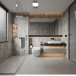 BAYYA Concrete Wallpaper Peel and Stick Grey/Brown/Beige Cement Contact Paper 15.8