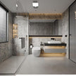 BAYYA Extra Wide Concrete Textured Wallpaper Peel Stick Light Grey Matte Thicken 31.5