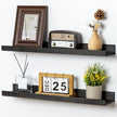 Picture Ledge Shelf for Wall, 24 inch Solid Ash Wood Nursery Book Shelves 2 Packs, Floating Shelves for Kids' Room Bedroom Bathroom Living Room Photo Frames Office Nursey Wall Decor, Black