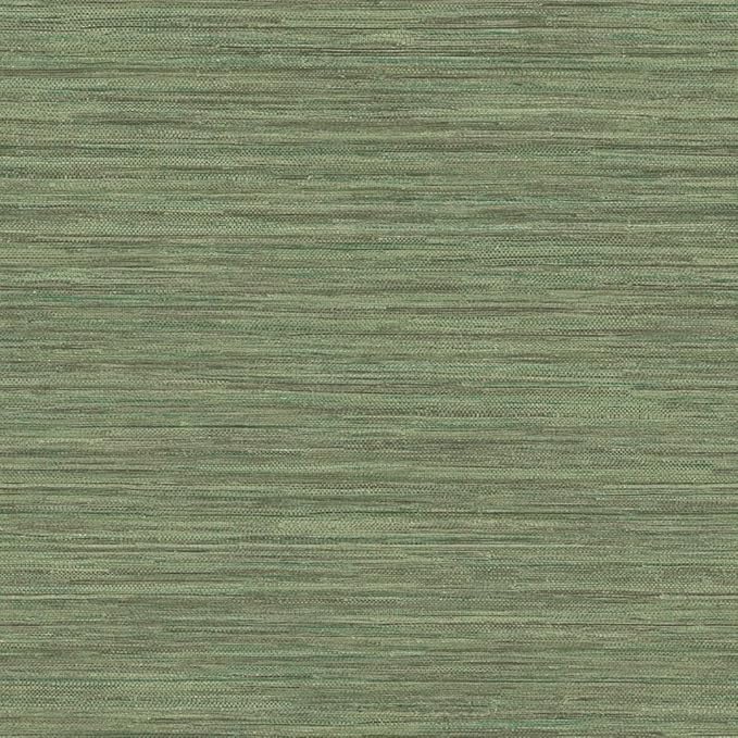Tempaper Textured Green Horizontal Faux Grasscloth Removable Peel and Stick Wallpaper, 20.5 in X 16.5 ft, Made in The USA