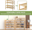 5 Tier Bamboo Shoe Rack for Closet Free Standing Wood Shoe Shelf for Entryway Small Space Stackable 27