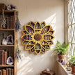 Sunflower Gifts for Women, Sunflower Decor Wooden Wall Floating Shelves with Lifelike Flower & Bee Accents, Trinket Crystal Display Shelf Boho Decor for Home Bedroom Living Room, Birthday Gift for Her