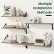Floating Shelves, 8 Inch Deep Rustic Wood Wall Storage, 24W x 8D Wall Shelves Set of 2, Heavy Duty Metal Brackets, Industrial Book Shelf for Living Room, Kitchen, Bathroom, Bedroom, Grey
