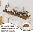 Fun Memories 12 Inch Square Floating Shelves 3 Pack - Wall Shelves with Invisible Brackets, Small Floating Shelves for Wall, Walnut Wood Shelves for Bathroom, Living Room, Bedroom, and Kitchen Decor