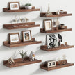 Floating Picture Ledge Shelves Set of 8, 16 Inch Shelves with Lip - Large Nursery Book Shelf for Toys Storage, Kids Bookshelf, Living Room, Bedroom Decor Frames