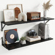Deep Floating Shelves for Wall,36Wx8D Wall Mounted Shelves Set of 2,Wall Storage Floating Shelf with Sturdy Metal Brackets for Living Room,Bathroom,Kitchen,Office,Black