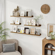 Axeman 40 Inch Floating Shelves | Brown Picture Ledge Shelf Set of 3 | Rustic Brown Wood Wall Shelves with Lip | 40