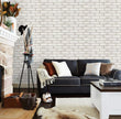 Timeet Beige White Brick Peel and Stick Wallpaper 17.7