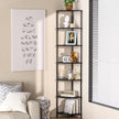 Book Corner Shelf, 7 Tier Corner Bookshelf Display for Living Room Decor, 64.7