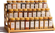 Spice Organizer, Bamboo 3 Tier Spice racks, Kitchen Seasoning Spices Rack, Suitable for Spice Organizers Such as Sitchen Countertops, Stoves, Sorage Rooms (M)