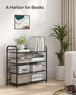 SONGMICS Stackable Shoe Rack, 4 Tier Metal Shoes Rack Storage Shelf, Holds up to 16 Pairs Shoes, Adjustable Slanted Shelves Shoe Tower Organizer for Closet Entryway Small Spaces, Black