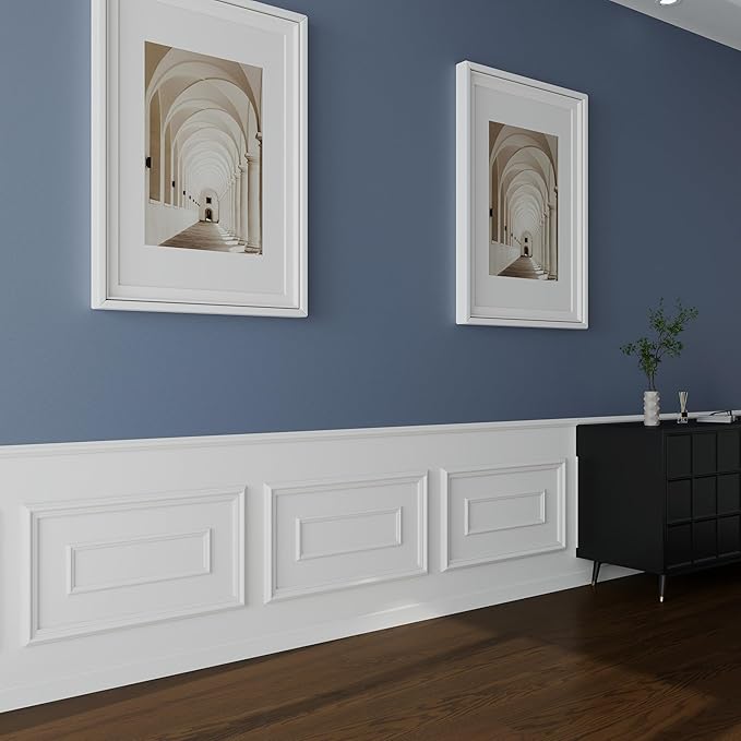 Pangda 3 Set Peel and Stick Accent Wall Molding Kit Inner and Outer Layers Style Premade Wainscoting Panels for Walls Picture Frame Molding for Home Decoration(40''x20'',Square)