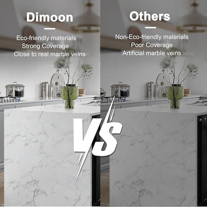 Dimoon 15.7''x393'' Marble Peel and Stick Wallpaper White Granite Contact Paper for Countertops Waterproof Kitchen New Environmentally Friendly Materials Thickening Upgrade Renter Friendly Vinyl