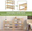 4 Tier Bamboo Shoe Rack for Closet Free Standing Wood Shoe Shelf for Entryway Small Space Stackable 27