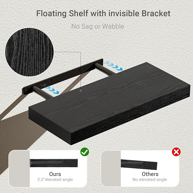 Vivelove Black Bathroom Shelves Over Toilet, 16