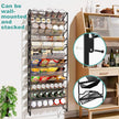 Simple Trending 2 Pack 4 Tier Spice Rack Organizer,Stackable Kitchen Counter Shelves,for Cabinet,Countertop,Pantry, Door or Wall Mount, Metal Mesh,Jars not Included, Black