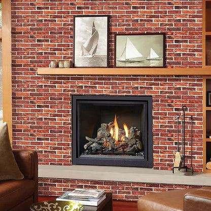 Abyssaly Brick Wallpaper Peel and Stick Red Brick Wall Paper for Bedroom 17.71” x 393.7” Vintage Faux Brick Contact Paper for Fireplace Kitchen Backsplash Accent Home Decorations