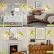 Plug in Wall Sconces Set of 2, Plug in Wall Lamp, Vintage Wall Light with Green Tulip Glass Lampshade, 3-Way Dimmable with Dual Switches, No Wiring Needed for Bedroom Wall Decor and Hallway