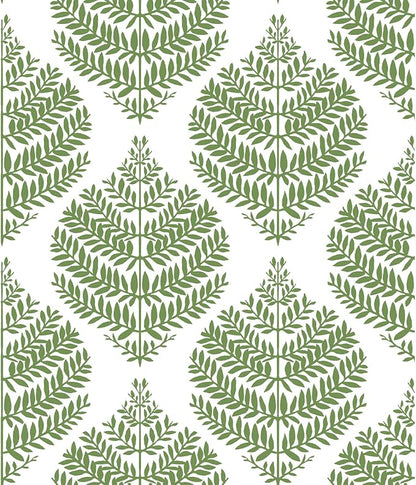 RoomMates RMK11513WP Hygge Fern Damask Green Peel and Stick Wallpaper