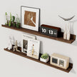 Axeman 30 Inch Floating Shelves | Picture Ledge Shelf Set of 2 | Walnut Wall Shelves with Lip | Walnut Picture Shelf for Wall with Ledge | Photo Ledges 30 Inch
