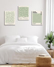 HesenDot Green Botanical Framed Wall Art Set, 12x16in Matisse William Morris Canvas Prints,Minimalist Classic Plants Home Decor for Living Room Bedroom Bathroom Office, Set of 3
