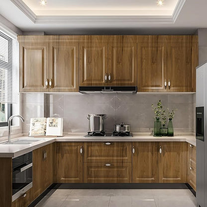Wood Contact Paper Peel and Stick, Thicken Vintage Brown Wood Grain Wallpaper for Countertops Furniture, Natural Wood Furniture Sticker Self-Adhesive Removable Waterproof Vinyl Film 15.7 in X 196 in