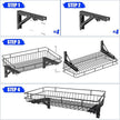 ULIBERMAGNET Large Folding Garage Shelf,Heavy Duty Wire Basket Storage Shelving,400LB Wall Mounted Storage DIY Folding Utility Racks for Garage, Office, Basement, Closet, Kitchen, Laundry
