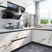 LACHEERY Thick White Marble Peel and Stick Wallpaper White and Gold Wallpaper for Kitchen Accent Wall Paper Counter Cover Peel and Stick Countertop Contact Paper Waterproof Matte Marble Roll 12