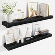Fun Memories Floating Shelves for Room Wall, 36 Inch Long Shelf Set of 2， Hanging Wood Shelves for Storage & Display, Black