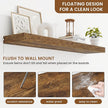fuqing Floating Shelves for Wall, Wall Mounted Wood Floating Shelf with Invisible Brackets for Living Room, Bathroom, Bedroom, Kitchen Storage and Decor, 40 Inch Set of 2, Rustic Brown