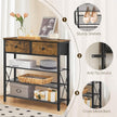 4 Tier Shoe Rack, Large Capacity Shoe Storage Organizer, Metal Shoe Shelf with Drawer and Wooden Top, for 16 Pairs of Shoes, for Entryway, Closet, Rustic Brown and Black SS24BR