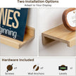 RICHFOCUS Floating Shelves for Wall, 24 inch Solid Wood Picture Ledge Shelf for Wall Storage, Nursery Book Shelves with Lip for Living Room Bathroom Bedroom Kitchen, Set of 3, Natural