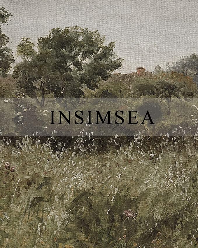 InSimSea Framed Canvas Wall Art Vintage Decor, Room Decor Wilderness Field Paintings Large Canvas Wall Art Prints, Nature Scenery Kitchen Bathroom Bedroom Decor, 16