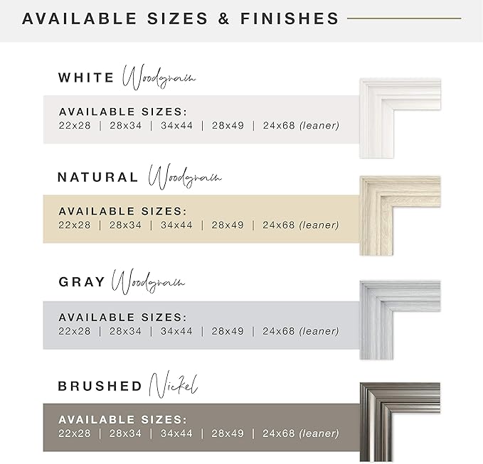 MCS Ezra 22.66x28.66 Large Wall Mirror, Brushed Nickel & Beveled Detail Mirror, Vertical & Horizontal Wall Hanging Mirror for Bathroom, Bedroom & Livingroom